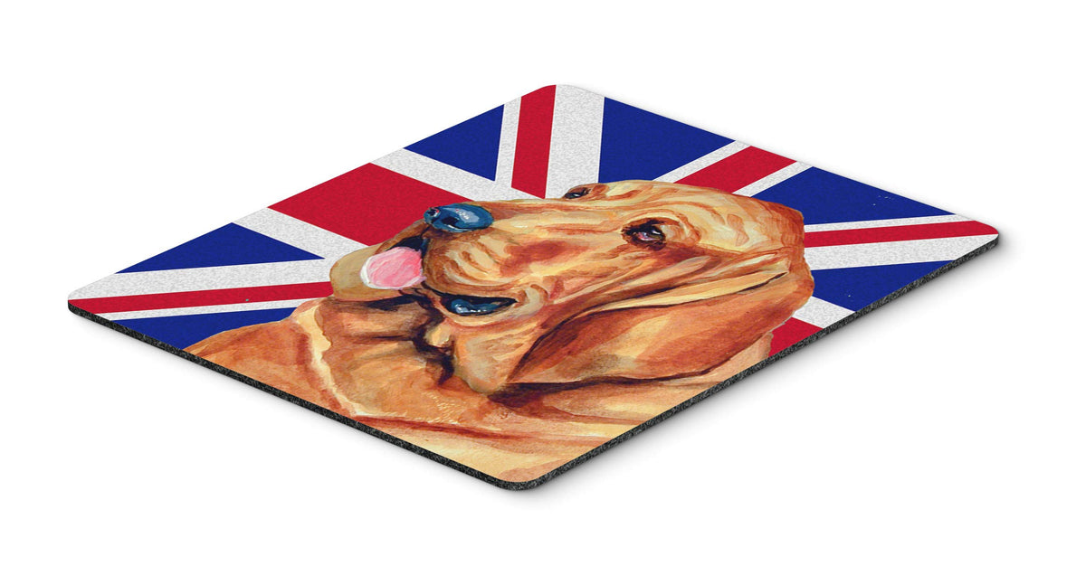 Caroline's Treasures LH9483MP Bloodhound with English Union Jack British Flag Mouse Pad, Hot Pad or Trivet for Home Office Gaming Working Computers