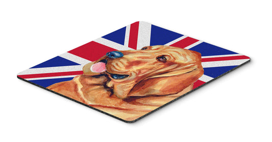 Caroline's Treasures LH9483MP Bloodhound with English Union Jack British Flag Mouse Pad, Hot Pad or Trivet for Home Office Gaming Working Computers