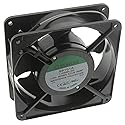 SUNON SP101A-1123HBL-GN AC Fan Ball Flange Mount, 115V, 0.21A-0.18A, 20W-18W, 50 Hz-60 Hz, 2750 rpm-3050 RPM, 120 mm L x 120 mm W x 38 mm H