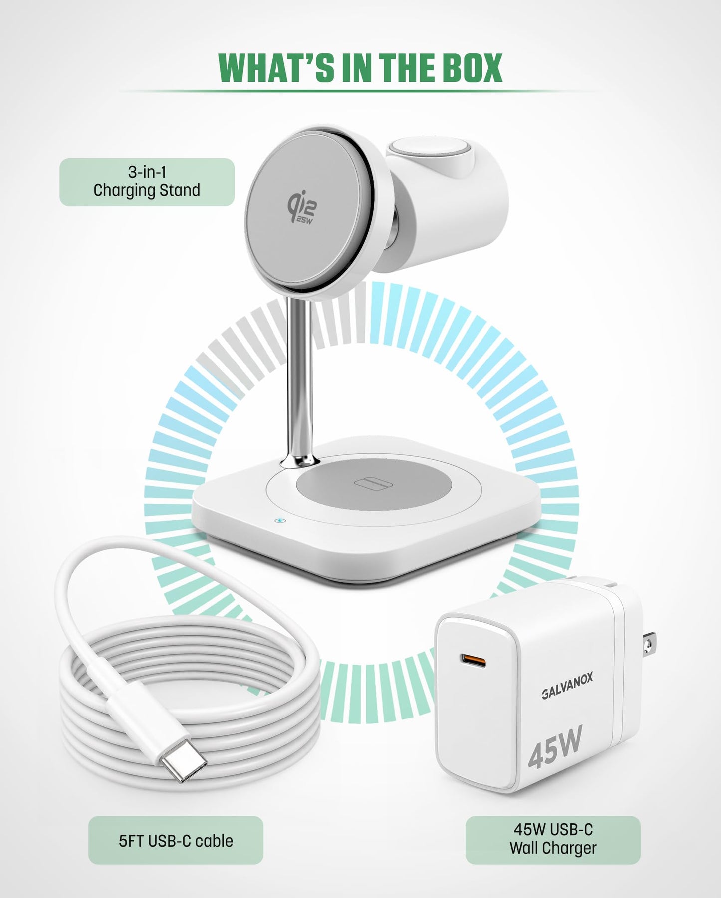 Qi2.2 Certified 3-in-1 Wireless Charger Stand for Samsung [25W Fast-Charging] Magnetic Station for Phone, Galaxy Watch and Earbuds, Compatible