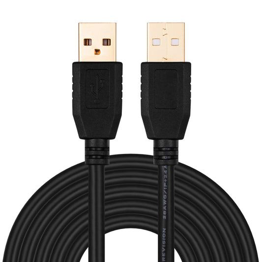 Tan QY USB A to A Male Cable 50Ft, Double End USB Cord with Gold-Plated Connector for Hard Drive Enclosures, Printers, Modems, Cameras(15M/50Ft)