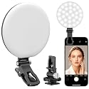 Anautin 60 LED Ring Light, Rechargeable Selfie With Front & Back Clip, 2500-6500K Portable Phone, Adjustable 3 Modes for iPhone, iPad, Tablet, Laptop
