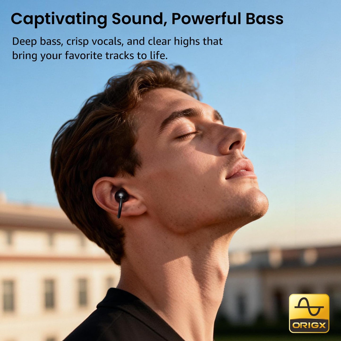 TOZO OpenEarRing True Open Ear Earbuds, Lightweight Comfort Open Ear Clip Wireless Earbuds, 40H Play Bluetooth 5.4 Headphones with Smart Digital