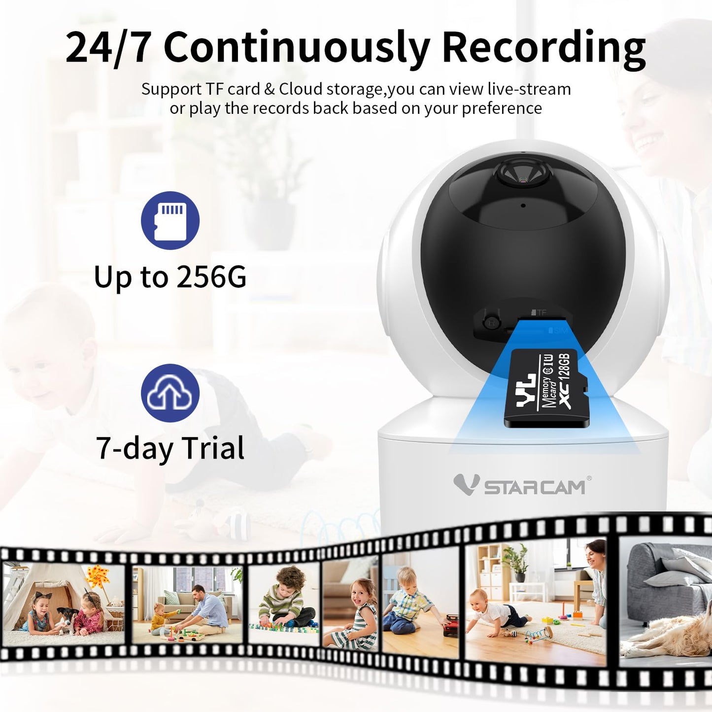 VSTARCAM Indoor Security Camera, 1080P HD WiFi Camera, Baby Camera, Pet Camera, Baby Monitor with Night Vision 2-Way Audio, Dog Camera with Phone APP