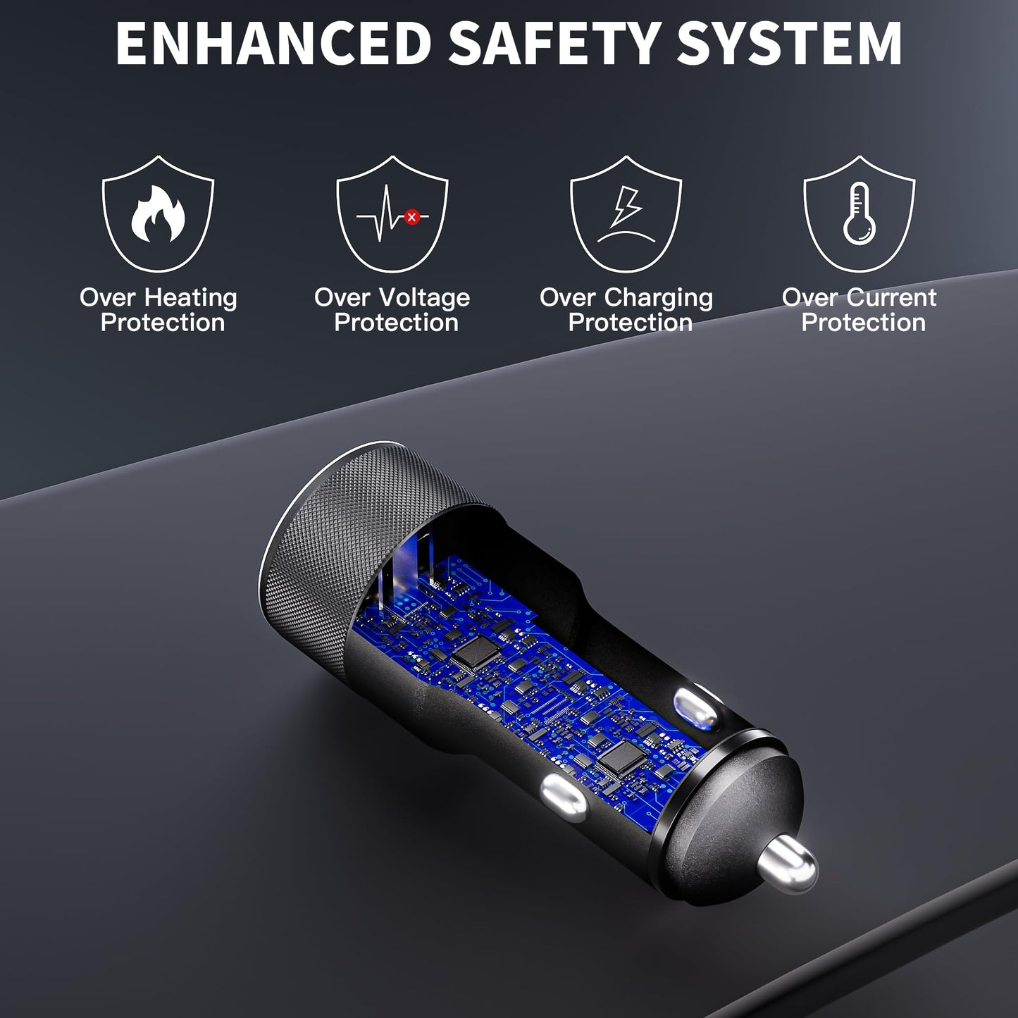 USB C Car Charger, 2Pack 60W Dual USB C Adapter Fast Charging Power Delivery Adapter Fast Type C Car Charger Plug Compatible with iPhone 17/17 Pro/17