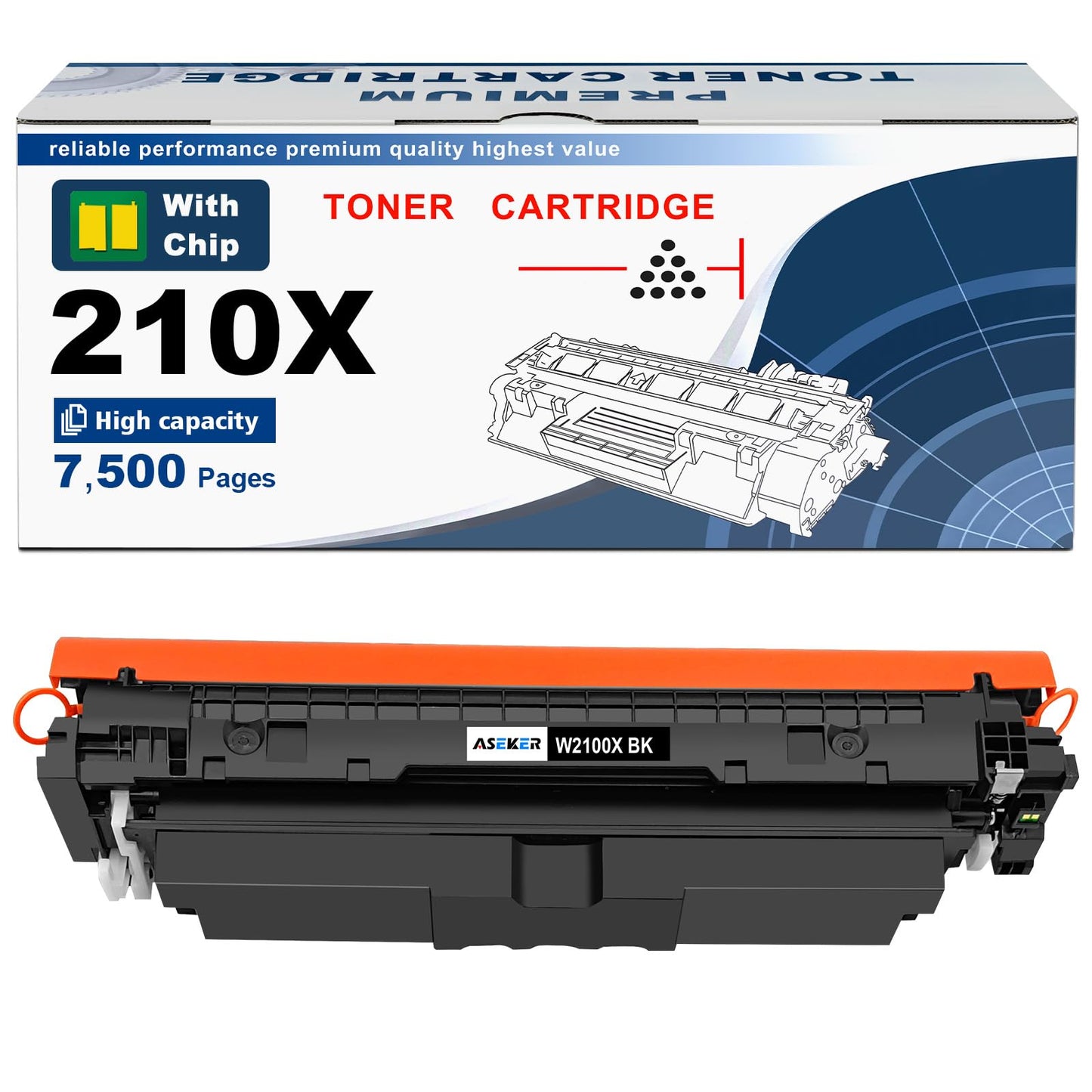 ASEKER 210X Black Toner Cartridge (with Chip) Standard Capacity Compatible for 210X W2100X 210A W2100A for 4201dw 4201dn MFP 4301dw 4301fdw 4301fdn