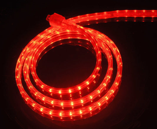 CBConcept UL Listed, 20 Feet, 2100 Lumen, Red, Dimmable, 110-120V AC Flexible Flat LED Strip Rope Light, 360 Units 3528 SMD LEDs, Indoor Outdoor Use