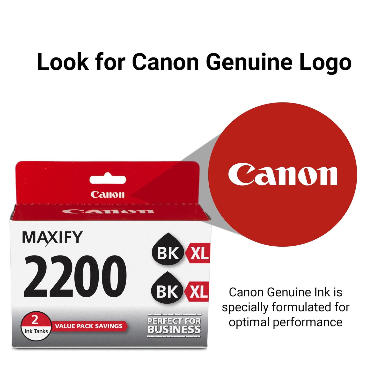 Canon PGI-2200XL Genuine Black Twin Pack, Compatible with IB4120, MB5120, MB5420, IB4020, MB5020, and MB5320 (Optional) Printers