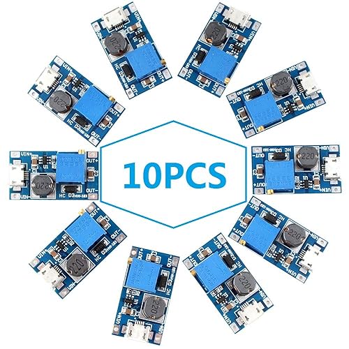 Eiechip DC-DC Step Up Converter - USB Power Module, 2V-24V to 5V-28V, 2A MT3608 Micro USB (Pack of 10)