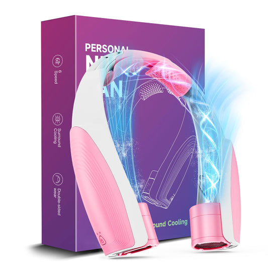 Portable Neck Fan with 6 Powerful Speeds, 8000mAh Battery Rechargeable Fan