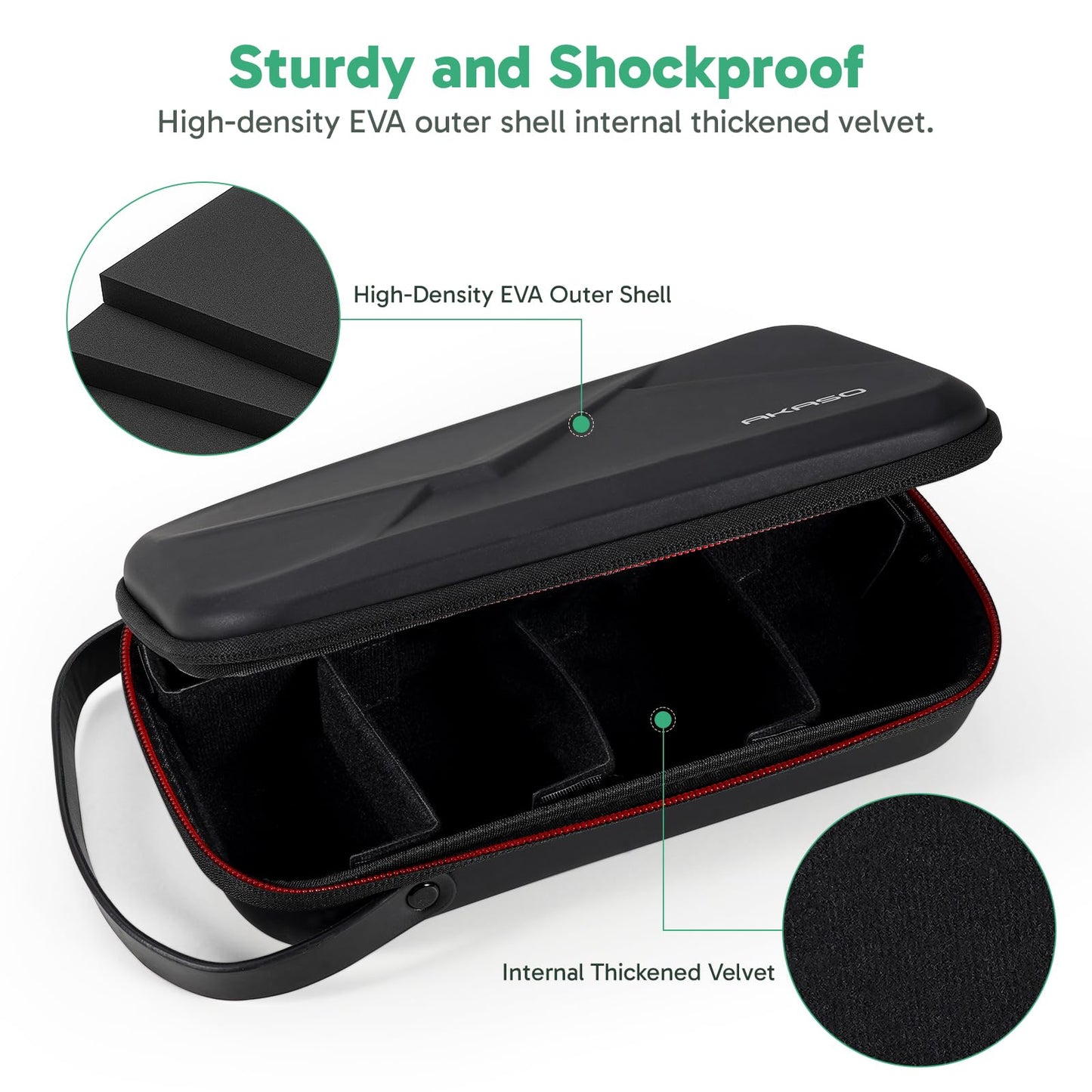 AKASO Camera Carrying Case for GoPro Hero 13 12 11 10 9, Insta360 X5 X4 X3 Ace Pro, DJI Action Osmo 360 Pocket 3, 360, EK7000/EK7000 Pro, Brave 4/4