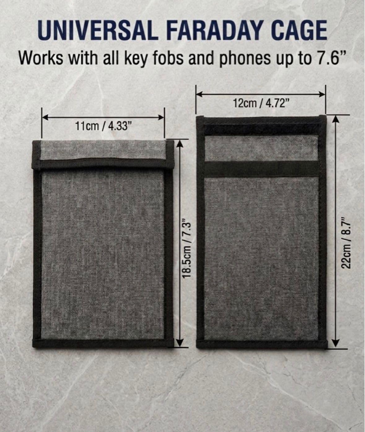 Faraday Pouch for Phone & Car Keys - Signal Blocking Bag - RFID Signal Blocker - Key Fob Protector - Anti-Tracking, Anti-Theft Protection Case Blocks