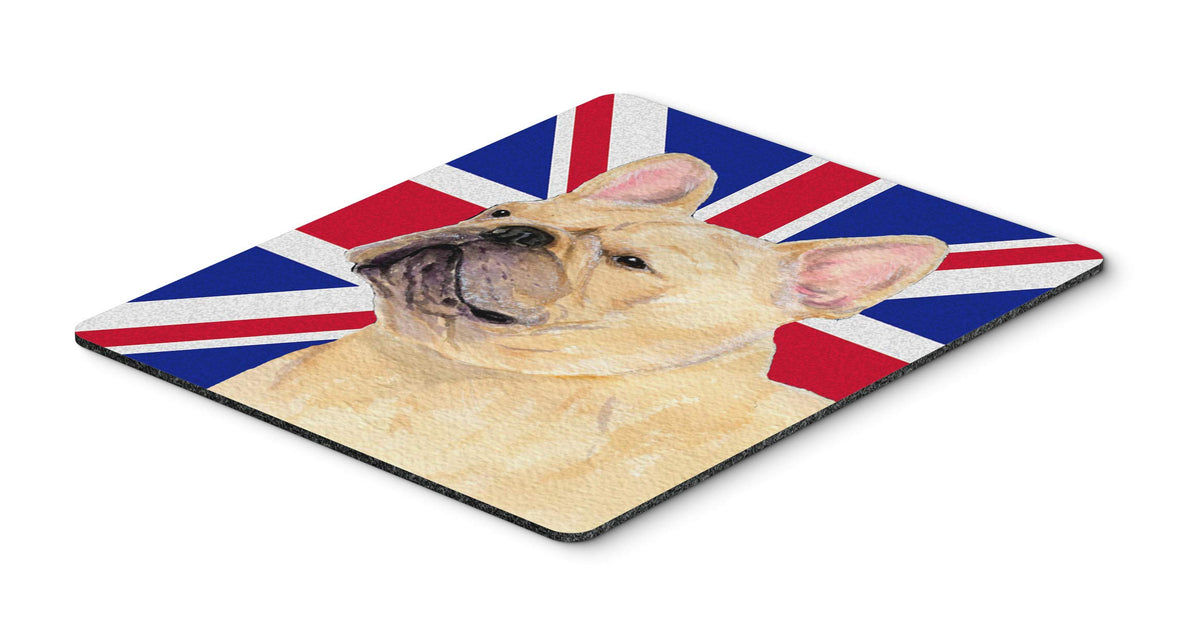 Caroline's Treasures SS4927MP French Bulldog with English Union Jack British Flag Mouse Pad, Hot Pad or Trivet for Home Office Gaming Working