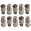 iMBAPrice (10 Pack F-Jack to F-Quick Push On Plug F-pin Coaxial Quick Connect Adapter on coaxial Cables for Connection to Device Like Cable Modern