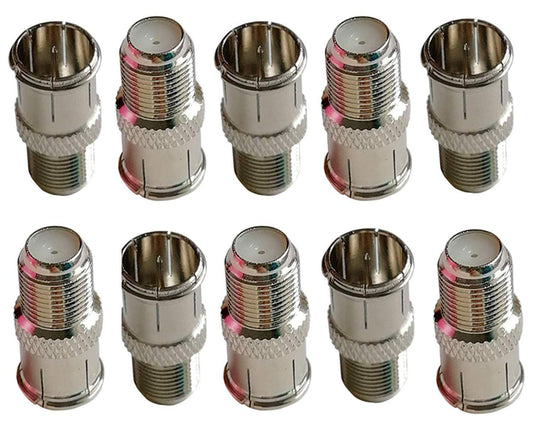 iMBAPrice (10 Pack F-Jack to F-Quick Push On Plug F-pin Coaxial Quick Connect Adapter on coaxial Cables for Connection to Device Like Cable Modern