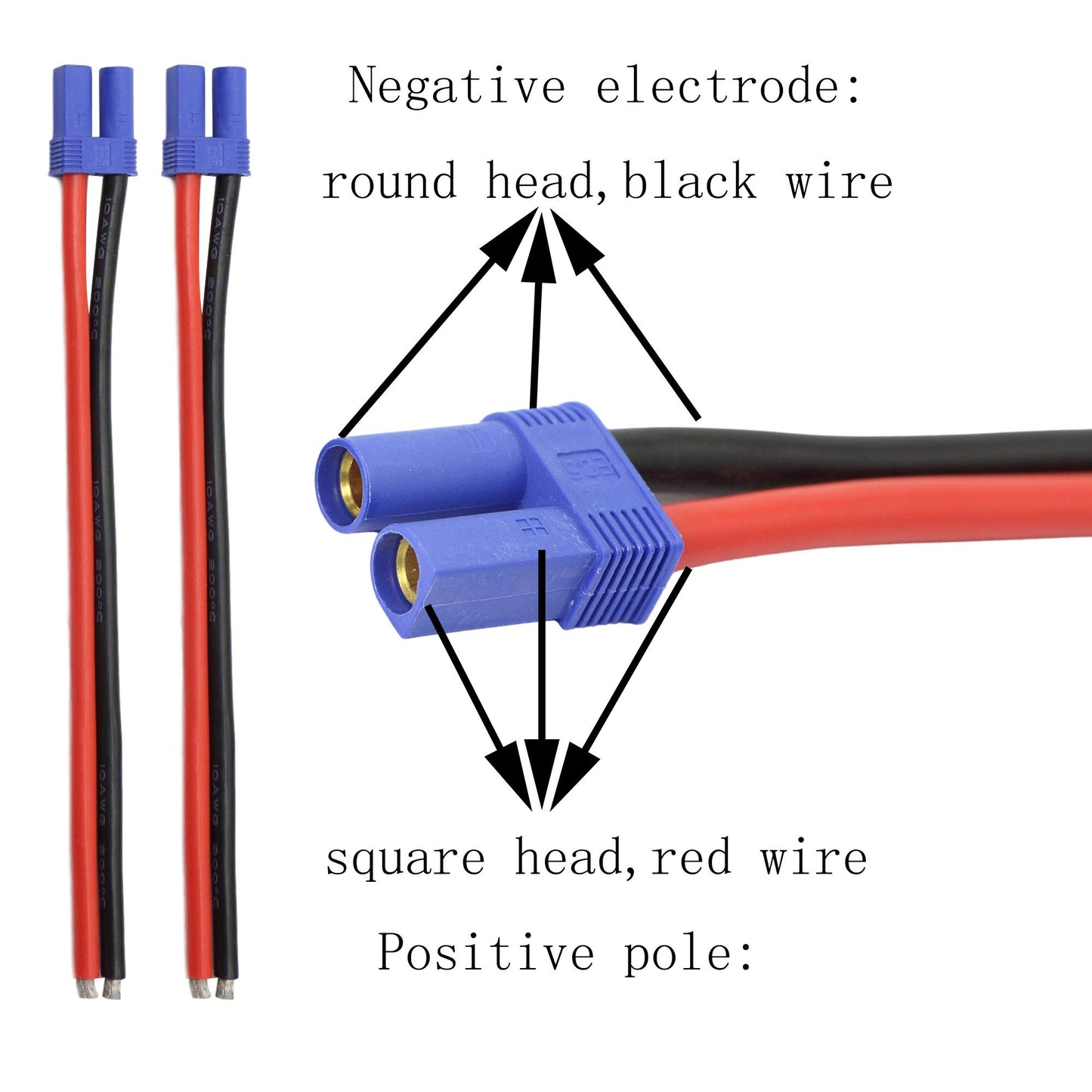 GINTOOYUN EC5 Female Banana Connector with 10awg Silicone Wire 18cm (Pack of 2)
