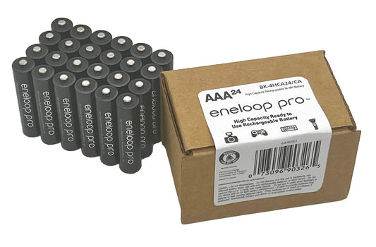 Eneloop Panasonic BK-4HCA24/CA pro AAA High-Capacity Ni-MH Pre-Charged Rechargeable Batteries, 24-Battery Pack