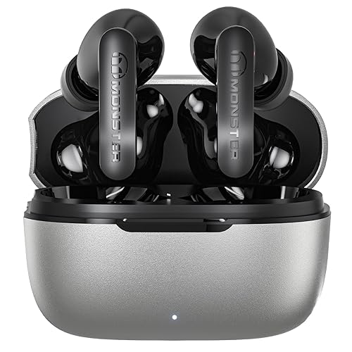 Monster N-Lite Clear Talk Wireless Earbuds Bluetooth 5.3 Headphones, IPX8 Waterproof in-Ear Stereo Earphones 60H Playtime, with Fast Charging…