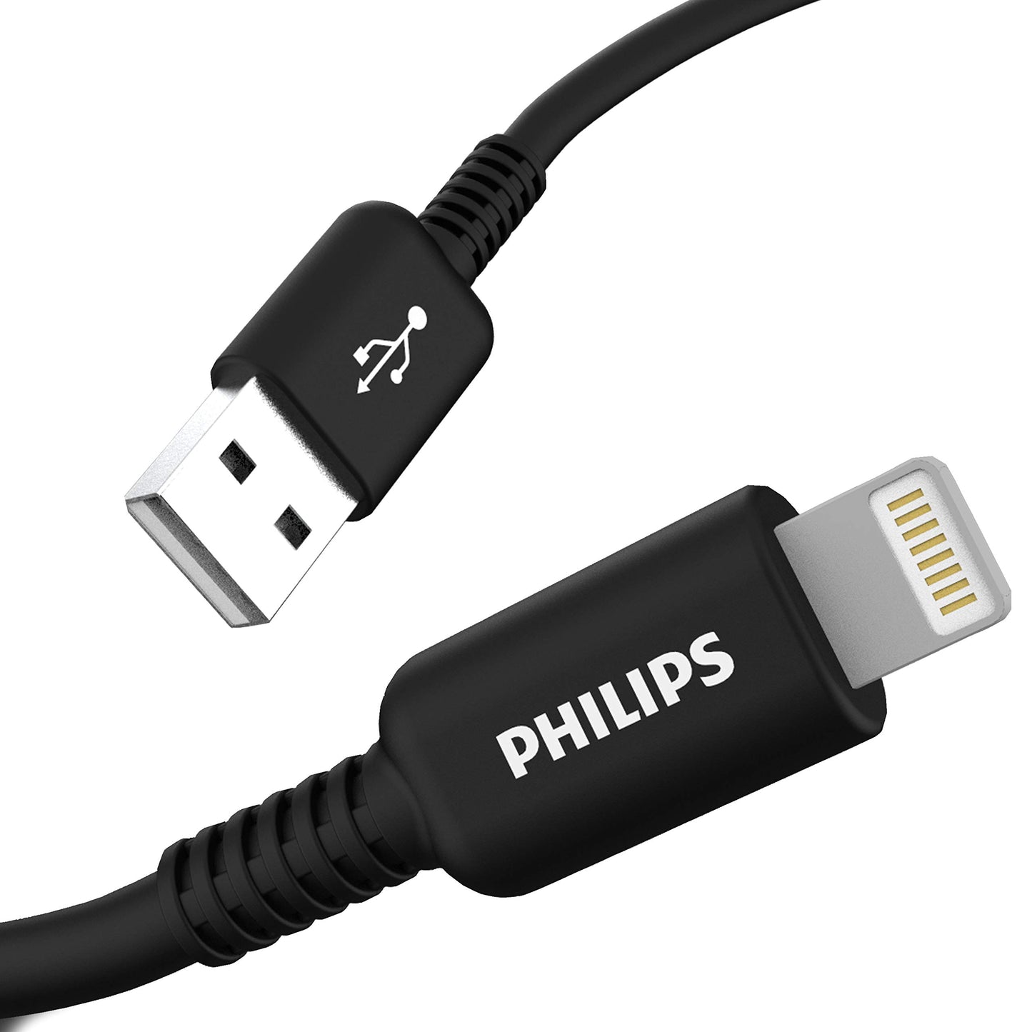 Philips USB Charging Cable with Lightning Connector, 4 Ft Long Cord, Apple MFi Certified, Compatible w/Apple iPhone Xs Max/XS/XR/X/8 Plus/8/7…
