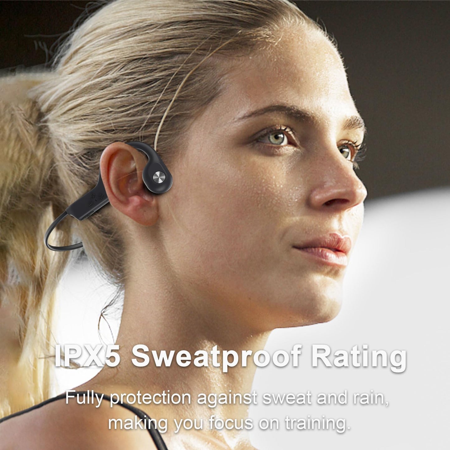 Open Ear Bone Conduction Sports Headphones Bluetooth6.0,for Running Cycling Marathon, Sweat Resistant Safe Comfortable(Navy)