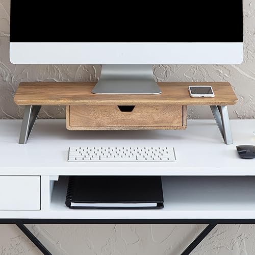 Anji Mountain Monitor Stand - Desktop Organizer & Laptop Riser, Ergonomic Monitor Riser, Space-Saving Monitor Stand for Desk, Durable Construction
