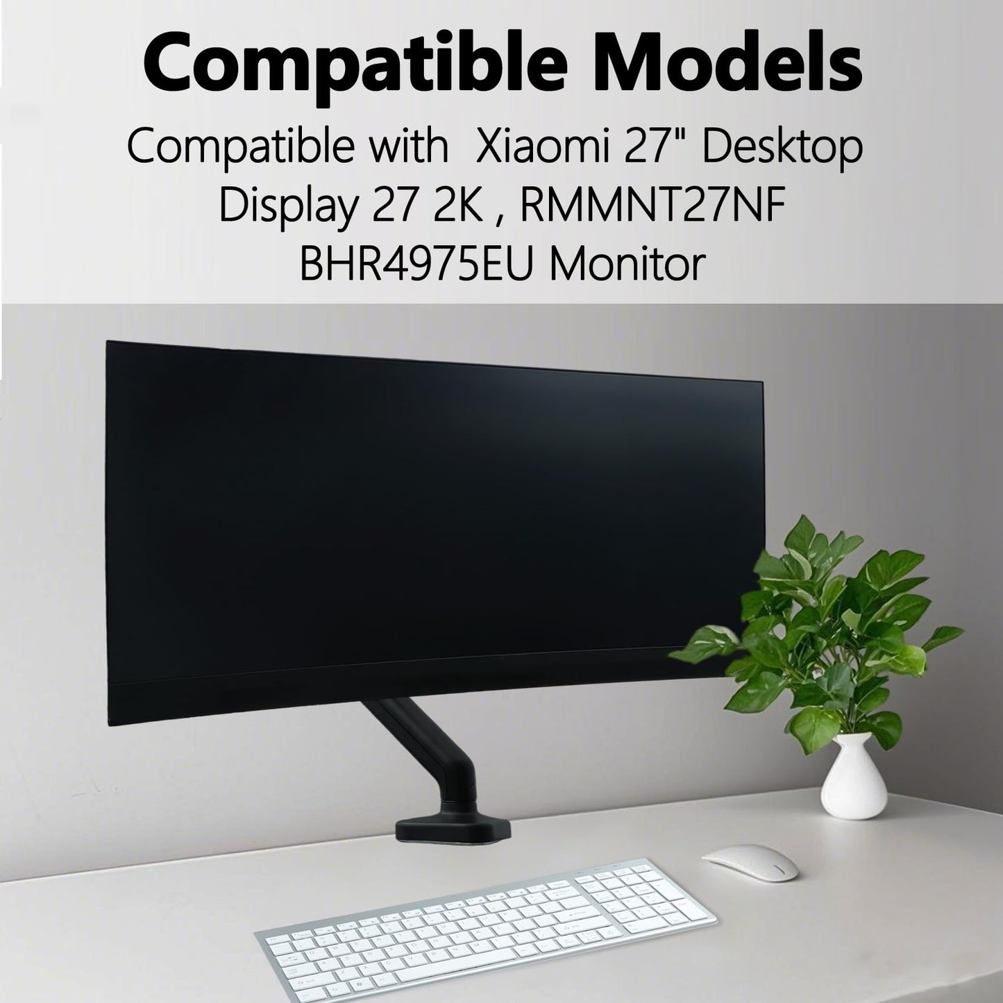 Mi Vesa Adapter Compatible with Xiaomi Mi 27" Monitor(Fits Mi Desktop 27, Display 27 2K, RMMNT27NF, BHR4975EU) - 75x75 to 100x100 VESA Mount Adapter