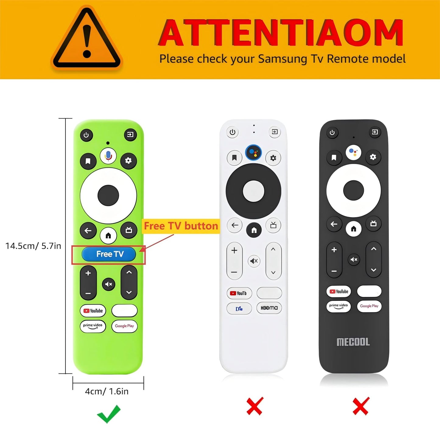 2Pack Climberer 4k Pro Remote Case Cover - Compatible with Free TV Button Onn 4K Plus/Pro Remote | Glow in The Dark