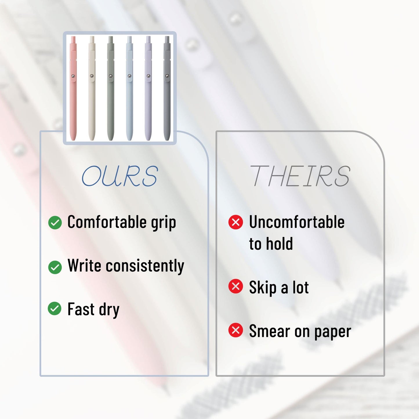 Mr. Pen- Retractable Fine Point Gel Pens, 6 Pack, Morandi Barrels