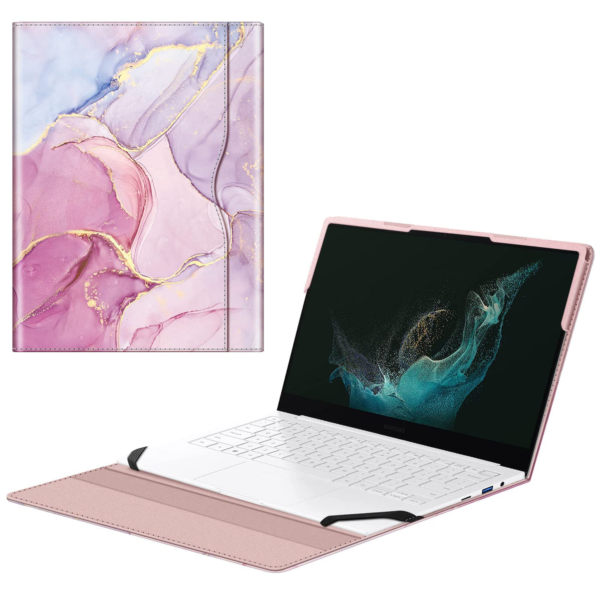 Fintie Sleeve Case Cover for 13.3 Inch Samsung Galaxy Book, Glitter Marble