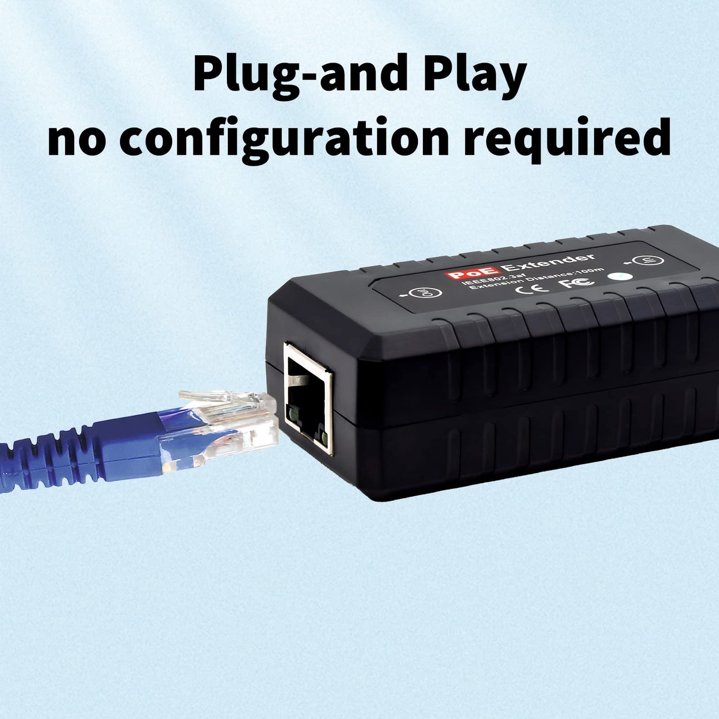 CENTROPOWER PoE Extender Ethernet Repeater 1 Port 10/100