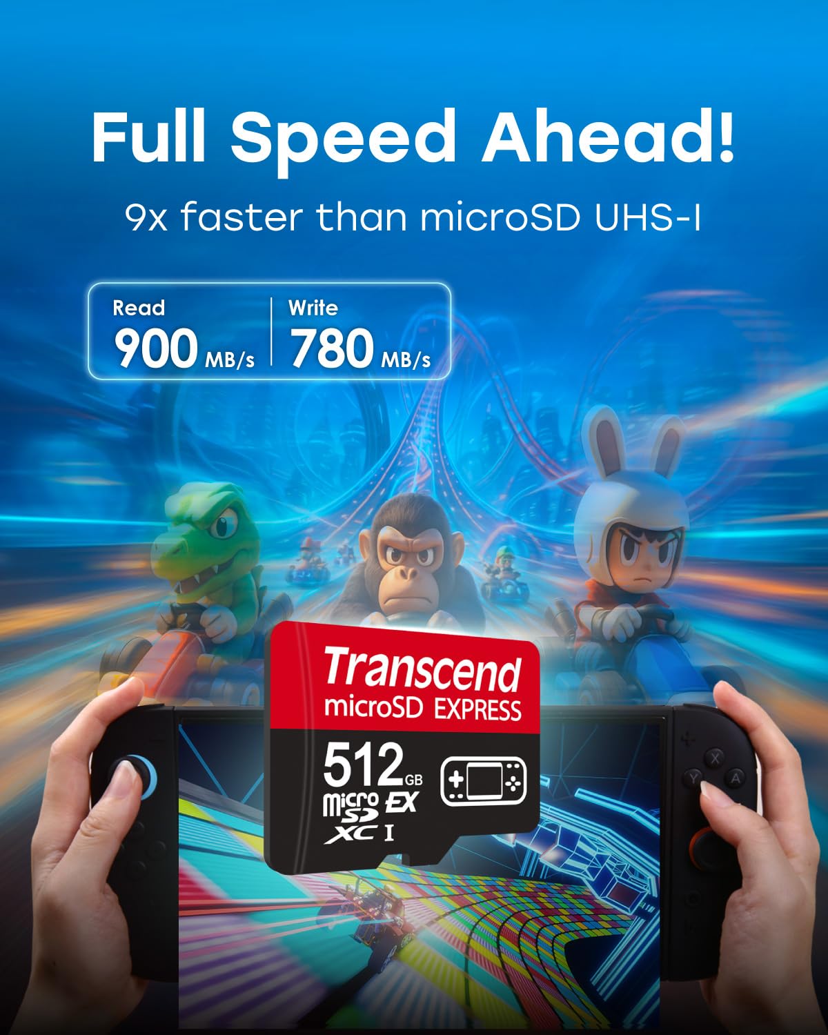 Transcend USD710 256GB microSD Express Card, Up to 900MB/s, for Nintendo-Switch 2/AR VR Devices, 4K 8K UHD Video Memory Card for ROG Ally/Steam