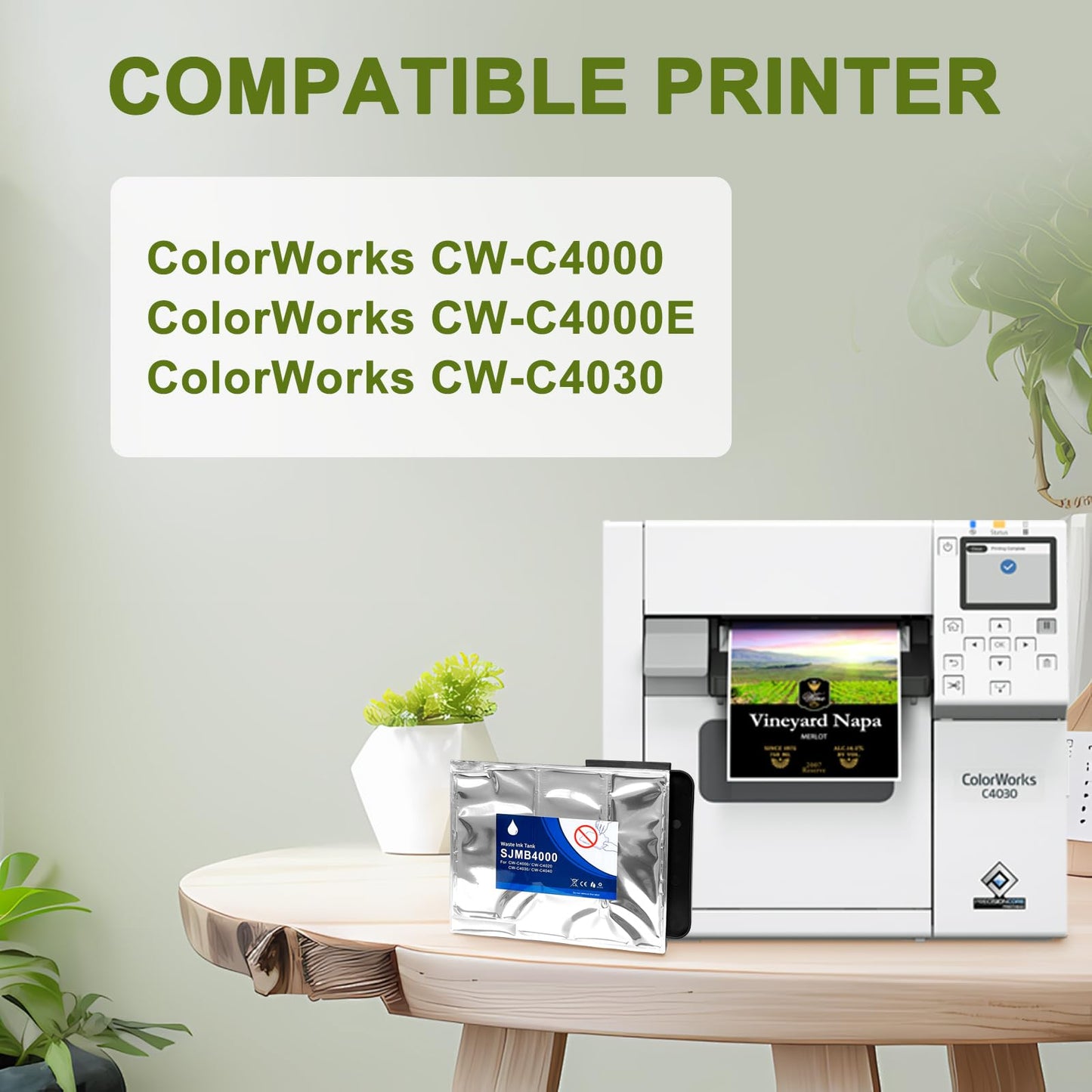 Dikarsum CW-C4000 SJMB4000 Maintenance Box C33S021601 C33S02160 Compatible for ColorWorks CW-C4000 CW-C4000E CW-C4030 Lable Printer