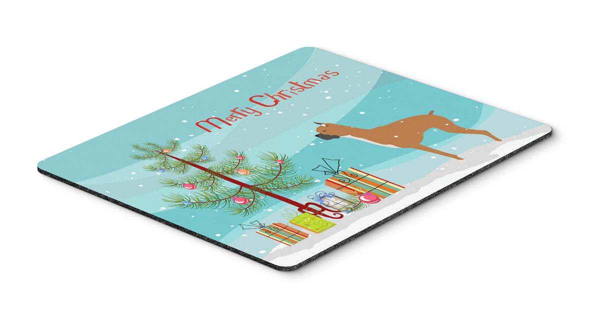 Caroline's Treasures BB2971MP Boxer Merry Christmas Tree Mouse Pad, Hot Pad or Trivet for Home Office Gaming Working Computers Laptop Mouse
