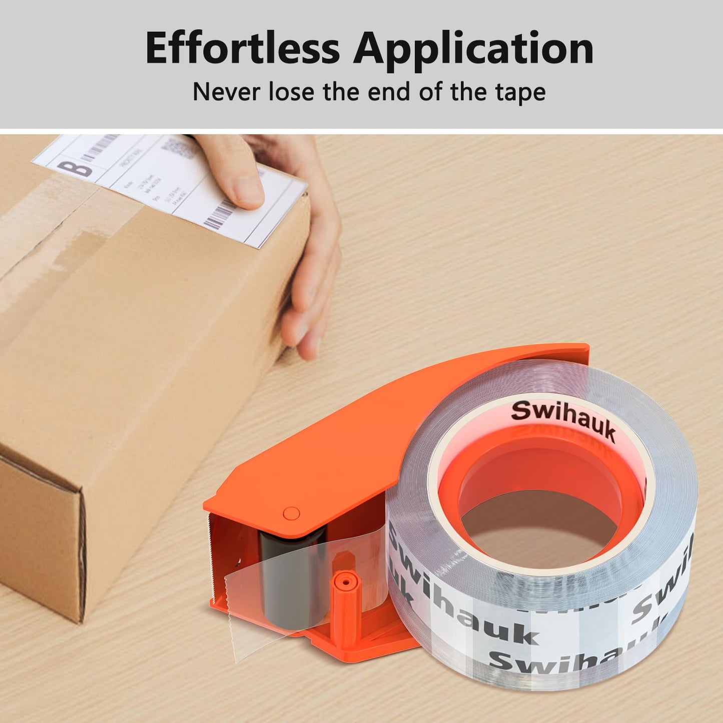Swihauk 1.88 in x 66.6 YDs Heavy Duty Packing Tape with Dispenser, Strong & Durable Shipping Tape, Packaging Tape, Clear Package Tape for Shipping