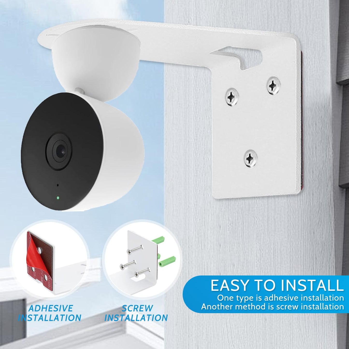 2Pack Adhesive Wall Mount Bracket for Google Nest Cam Indoor Security Camera Wired- 2nd Generation, VHB Stick On or No Drilling Mounting Get The Best