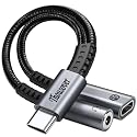 USB C to 3.5mm Headphone and Charger Adapter,2-in-1 USB C to Aux Audio Adapter with PD 60W Fast Charging Compatible with Apple iPhone