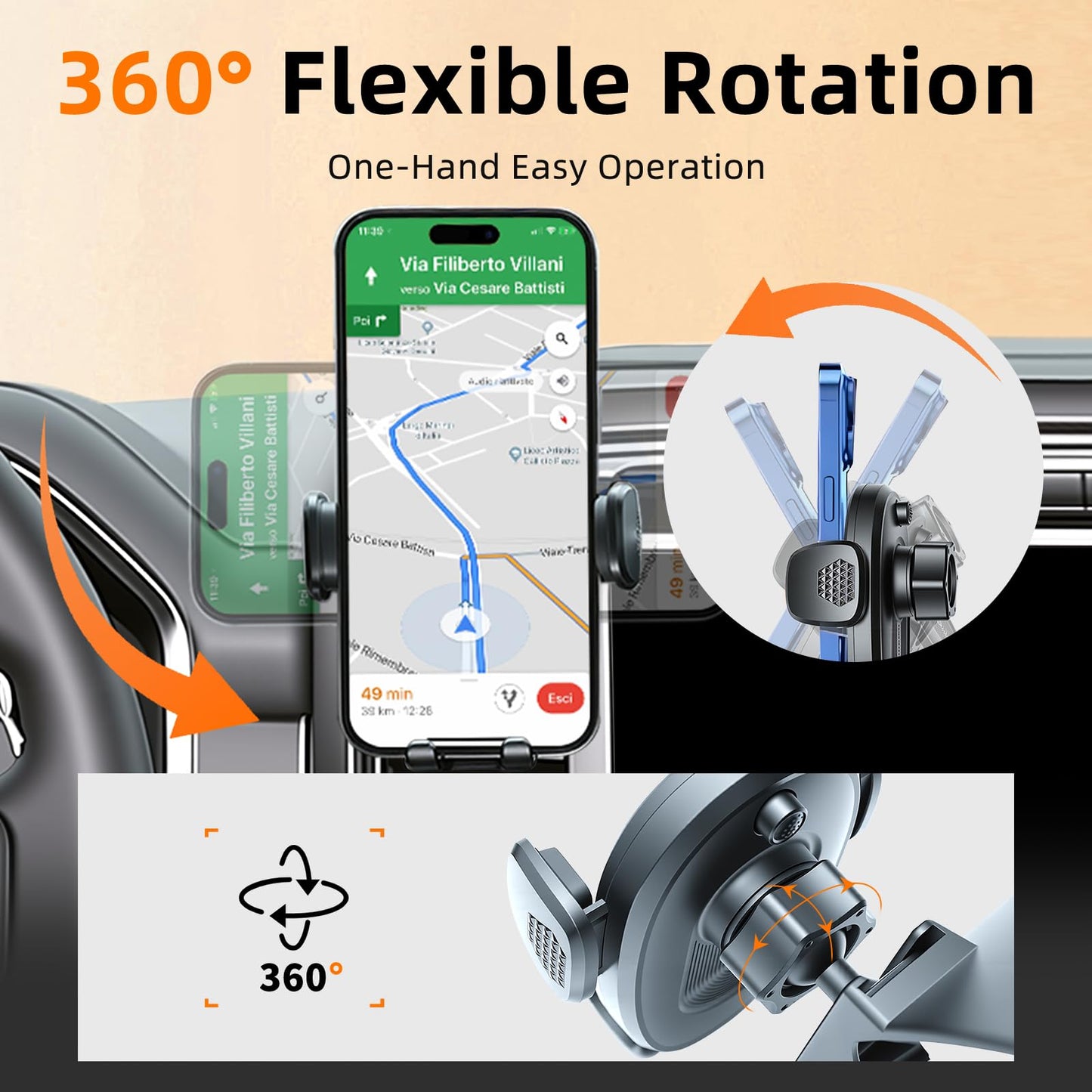 Phone Holder for F150 (2021-2024 2025, 14th Gen), Dash Phone Mount for Truck, 360° Mobile Holder, Hands Free Automobile Cradlest for iPhone, Samsung