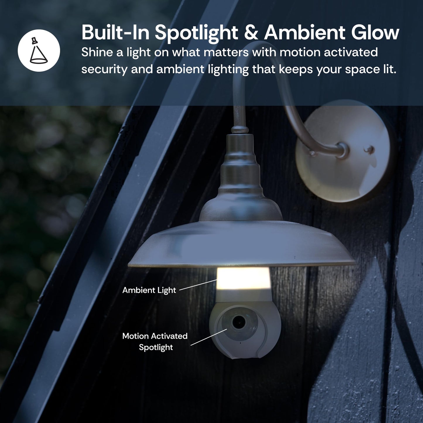 Luna Light Bulb Security Cameras Wireless Outdoor Indoor, 360° Pan Tilt, Color Night Vision, LED Bulb & Spotlight, 2.4GHz 5GHz Wi-Fi 6, Porch Light