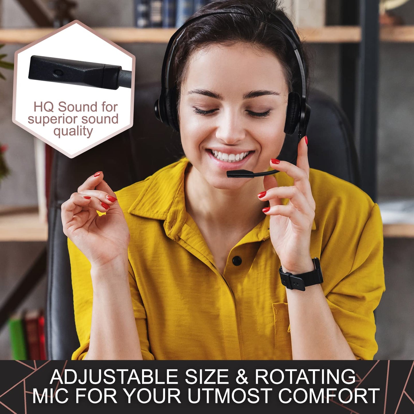 Sonitum Headset with Microphone - Noise Canceling Computer Headset for Office, Meetings, Chat- Comfortable Over-Ear PC Headphones with Rotating Mic…