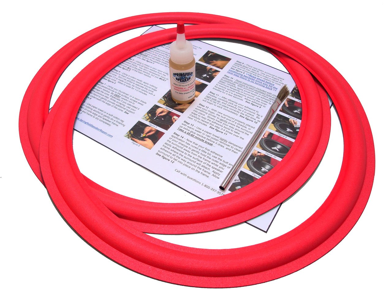 Cerwin Vega 15" Flat Attach Speaker Foam Surround Edge Repair Kit - 2 Speaker Kit - Compatible with Cerwin Vega D-9, DX-9, 152-WR, 15W-4, 15W-6, 154W