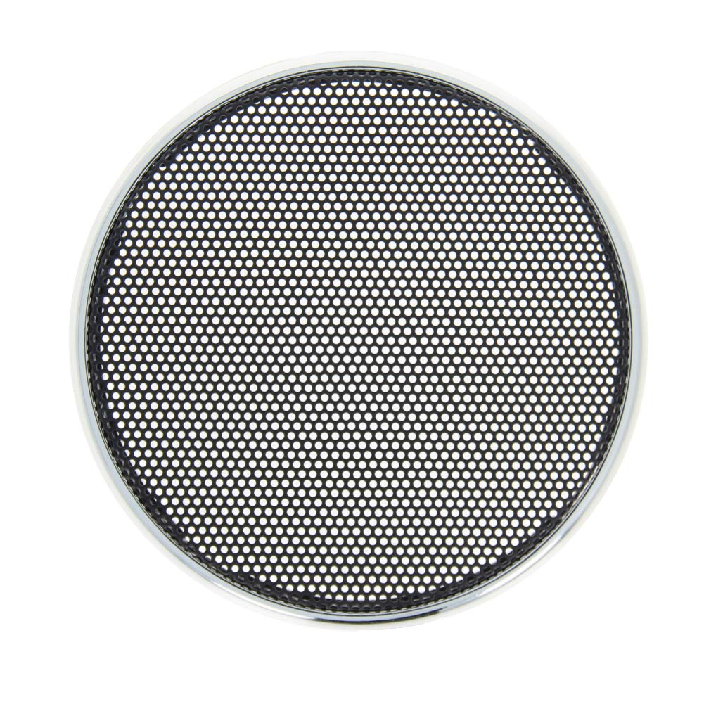 Fielect 2 Pcs 3.5inch /90mm Speaker Grill Mesh Decorative Circle Woofer Guard Protector Cover Audio Accessories Black Grill Silver Trim