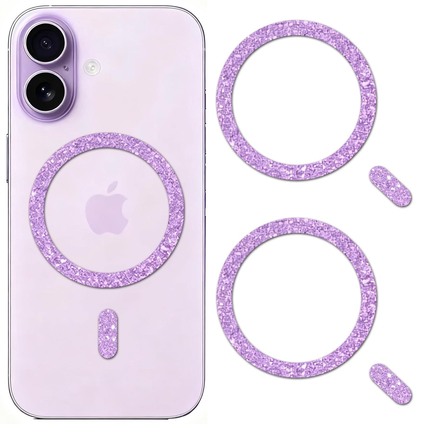 Universal Magnetic Rings (2 Pack) Magsafe Sticker Conversion Kit Compatible with iPhone 16/15/14/13/12 Series & All Phone Cases, for Wireless Charging