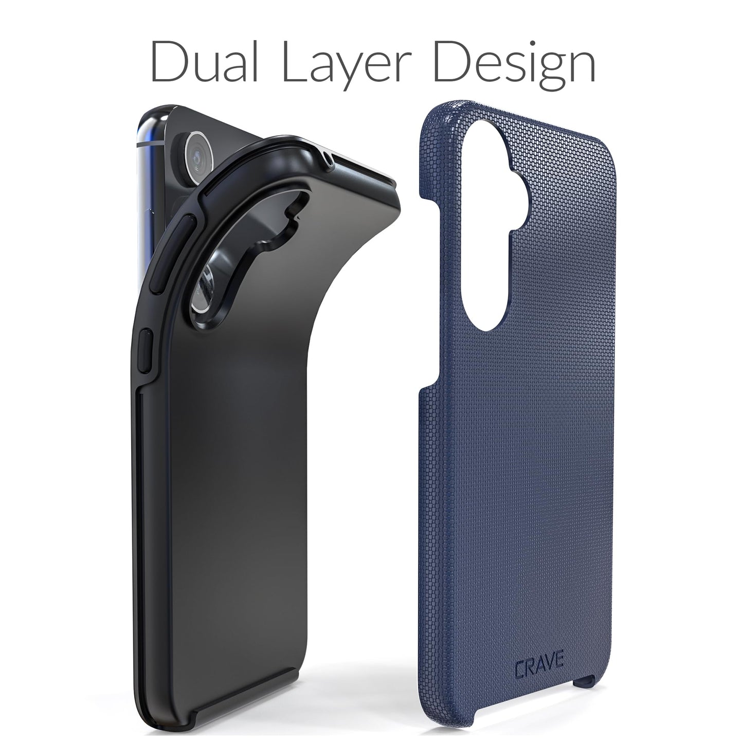 Crave for Samsung Galaxy S23 FE Case, Shockproof Protection Dual Layer Case for Samsung Galaxy S23 FE (6.4 inch) - Navy