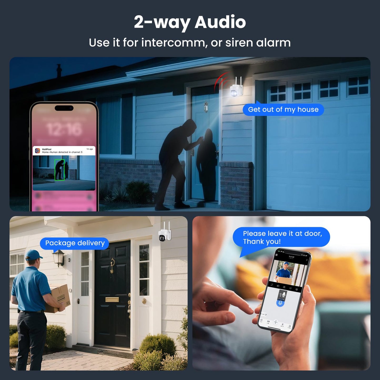 xmartO 10X Zoom Security Camera, 6MP HD Wireless PTZ Home Security System for Indoor Outdoor Surveillance, Security Camera System with Auto Tracking