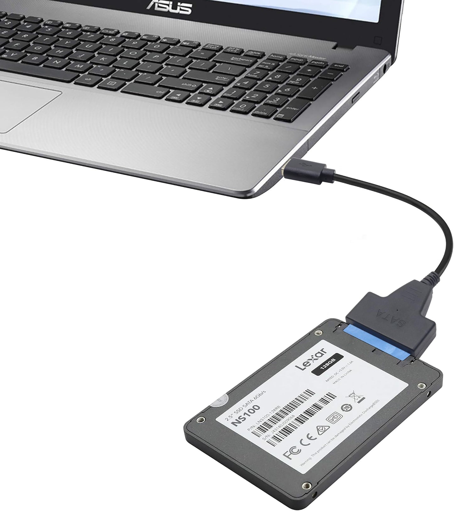 zdyCGTime SATA to USB Cable - USB 3.0 to 2.5” SATA III Hard Drive Adapter - External Converter for 2.5 inch SSD&HDD Data Transfer Support UASP 20cm