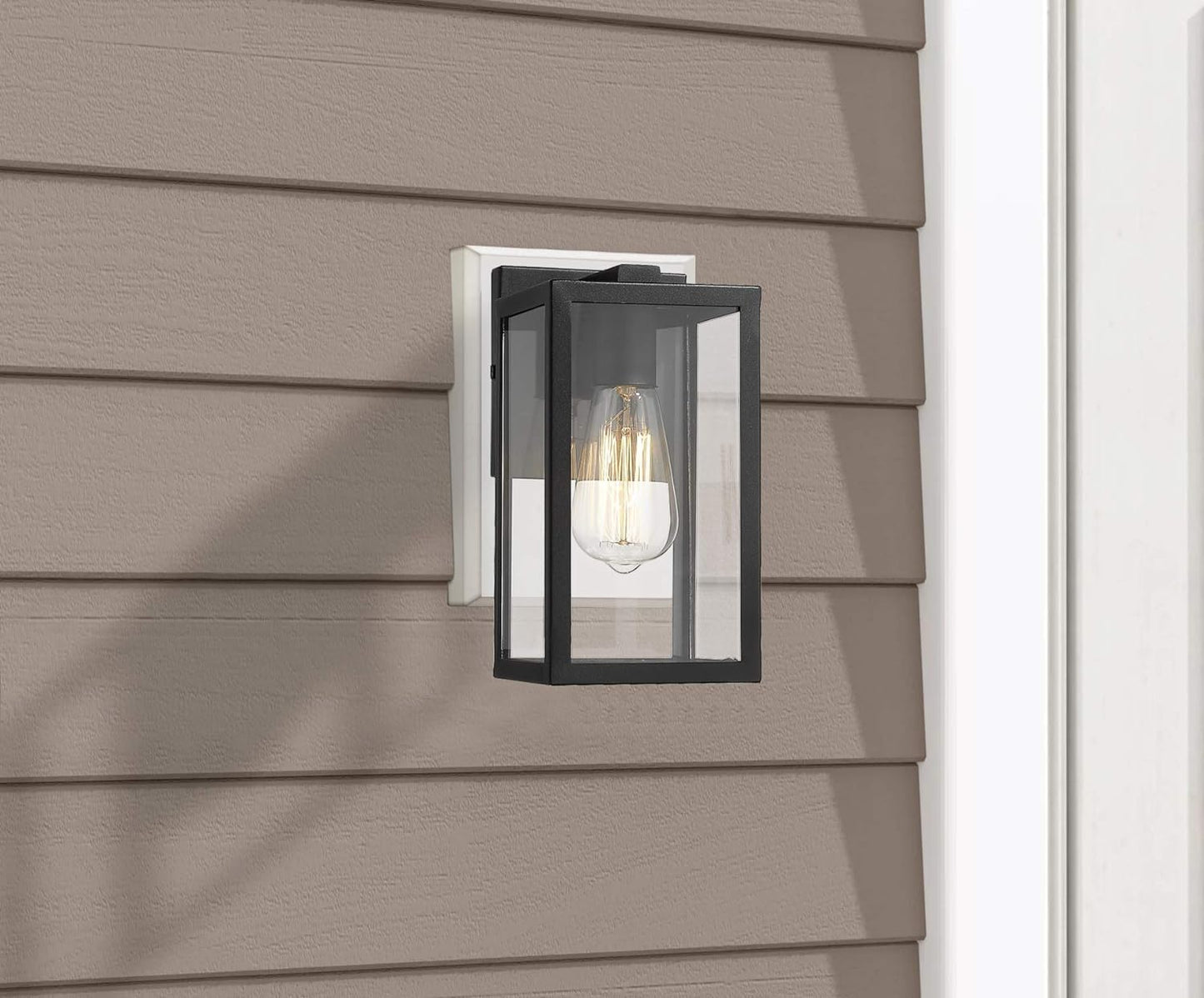Bestshared Exterior Wall Light, Outdoor Wall Mount Lighting, 1-Light Outdoor Wall Sconce, Wall Lantern Fixture (Black, 3 Pack)