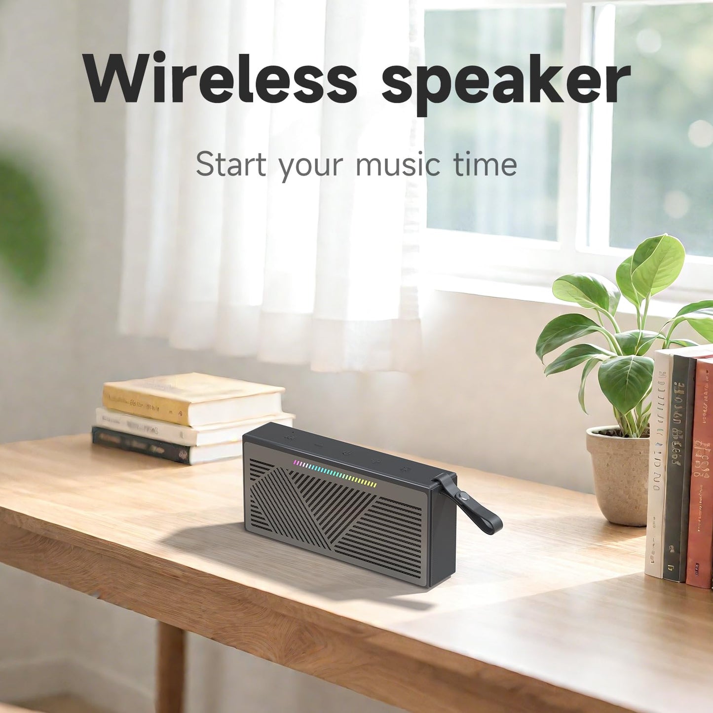 HOTTABLET Bluetooth Speaker Wireless Portable IPX5 Waterproof for Home Party Outdoor Beach, Black