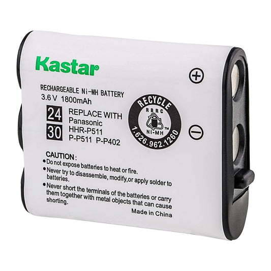 Kastar HHR-P511 / HHR-P402 Battery (1-Pack), Type 24/30 NI-MH Rechargeable Cordless Telephone Battery 3.6V 1800mAh, Replacement for Panasonic