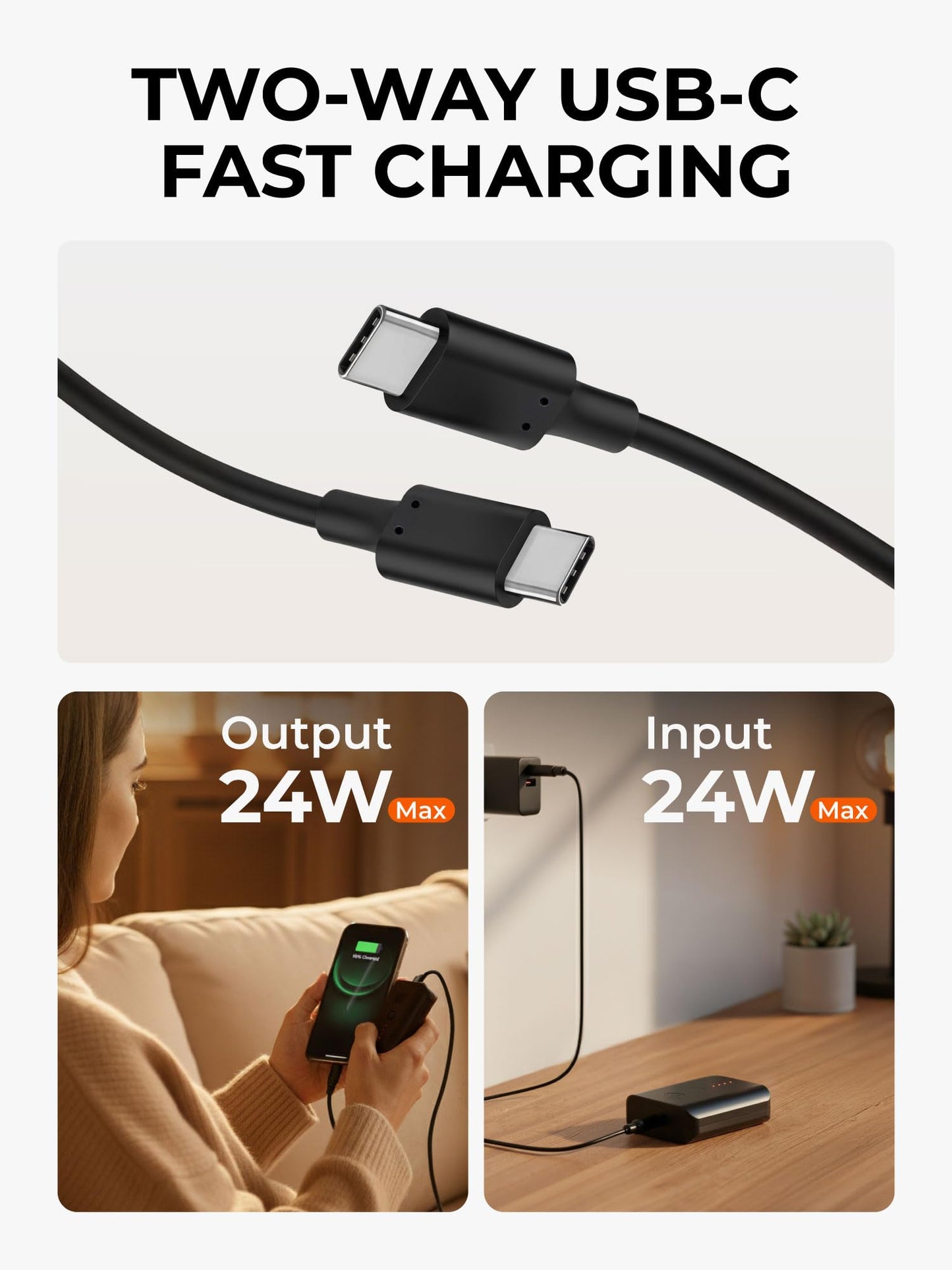 ororo PD 5K Fast Charging Battery with 24 Power Delivery, Suitable for Heated Apparel, Heated Pants and Heated Cushion