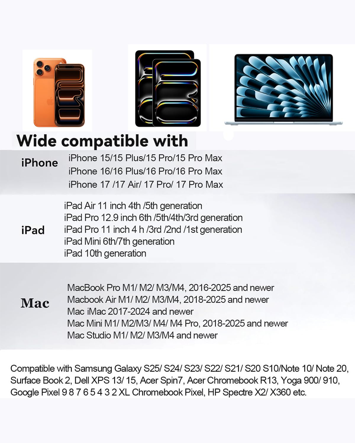 USB C to HDTV Adapter 4K@60Hz with 100W PD Fast Charging[MFi Certified], Compatible with iPhone 17/16/15 Pro Max, MacBook, iPad Pro, Galaxy S25